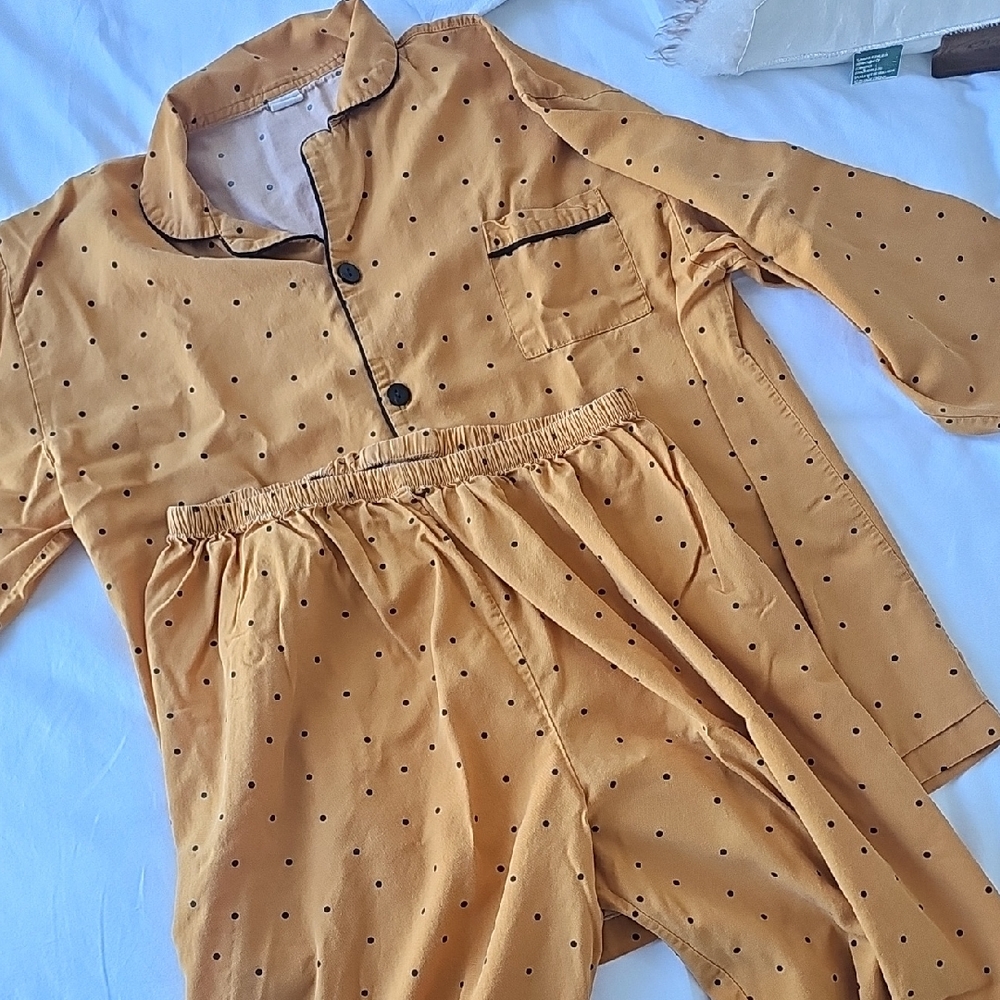 Men's Mustard Polka Dot Pajama Set